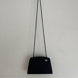 Gunne Sax 100% Black Satin Formal Evening Purse Bag